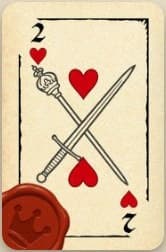 Two of Hearts, with the wax seal